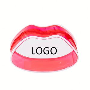 For 604hc Manufacturer's Direct Fashion <b>Transparent</b> Waterproof PVC Cosmetic <b>Bag</b> Red Lip Wash <b>Bag</b> Zipper Closure - Product Image 1