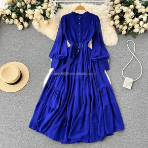High End Light Gauze Dress Fit, Long and Large Hem, Fairy Air Mesh Dress, New Style with Sweet Wood Ear Edge Suspender, Slim