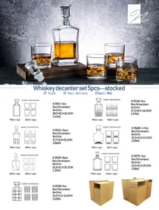 5 Stuks Fabriek Groothandel Rond Bodem Zonnebloem Glas Whisky Set Whisky Bar Set Op Voorraad