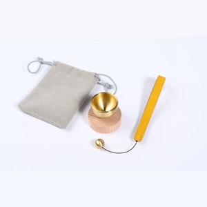Mini cloche chantante en laiton pur, ensemble portable, carillon éolien, sonnette de porte pour la méditation, la pleine conscience, le soulagement du stress, le yoga - Product Image 6