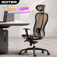Chaise de bureau ergonomique haut de gamme traditionnelle à dossier haut en maille, avec appui-tête réglable et soutien lombaire, pivotante pour le bureau à domicile