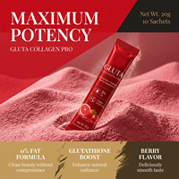 OLLI OEM Gluta Collagen Pro Poeder Glutathion 150000mg Collageen Fat Berry Smaak Huidverheldering Enkelvoudige Sachet Drinkpoeder