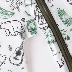 Set personalizzato con doppia cerniera per bambini pagliaccetto in fibra di bambù traspirante a manica lunga stile Casual pigiama abbigliamento da giorno per ragazzi e ragazze - Product Image 2