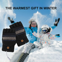 Gants chauffants pour femmes Gants chauds pour ordinateur portable Chauffe-mains électriques Demi-mains Gants chauffants