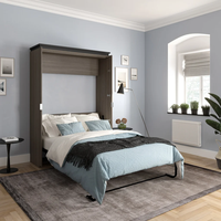Modernes Integriertes Doppel-Kleiderschrank-Bett Multifunktionales Verstecktes Klappbares Aufbewahrungs-Wandbett mit Schreibtisch