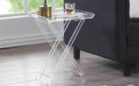 Tragbarer Balkon-Freizeittisch Maßgefertigter Acryl-Kaffeetisch Klappbarer Esstisch für Wohnzimmer und Camping-Möbel