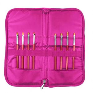 Sac de rangement pour pinceaux à ongles personnalisé en usine BSCI, organiseur de stylos cosmétiques, sac de maquillage rose pour manucure - Product Image 6