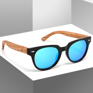 แว่นกันแดดแบบยูนิเซ็กซ์กรอบสีดำขาแว่นไม้ UV400 เลนส์โพลาไรซ์ TAC ป้องกันแสงแดดสำหรับกิจกรรมกลางแจ้งการเดินทางขับรถ - Product Image 4