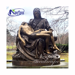 Décoration de jardin extérieure, statue religieuse catholique grandeur nature Pieta de Michelangelo, sculpture en marbre, sculpture de la Lamentation du Christ - Product Image 5