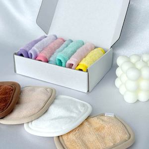 Tampons de coton démaquillants en microfibre lavables antibactériens pour le visage des femmes démaquillant le soutien de la bouffée Conception personnalisée - Product Image 6