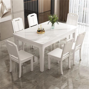 Mesa de Comedor Moderna Estilo Granja con Cubierta de <span class=keywords><strong>Piedra</strong></span> Sinterizada y Juego de 6 Sillas - Product Image 4