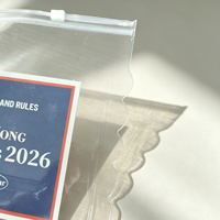 Pochette zippée transparente en PVC personnalisée pour cartes d'instructions de Mahjong, sac à fermeture éclair, porte-cartes transparent pour feuilles de règles de jeu