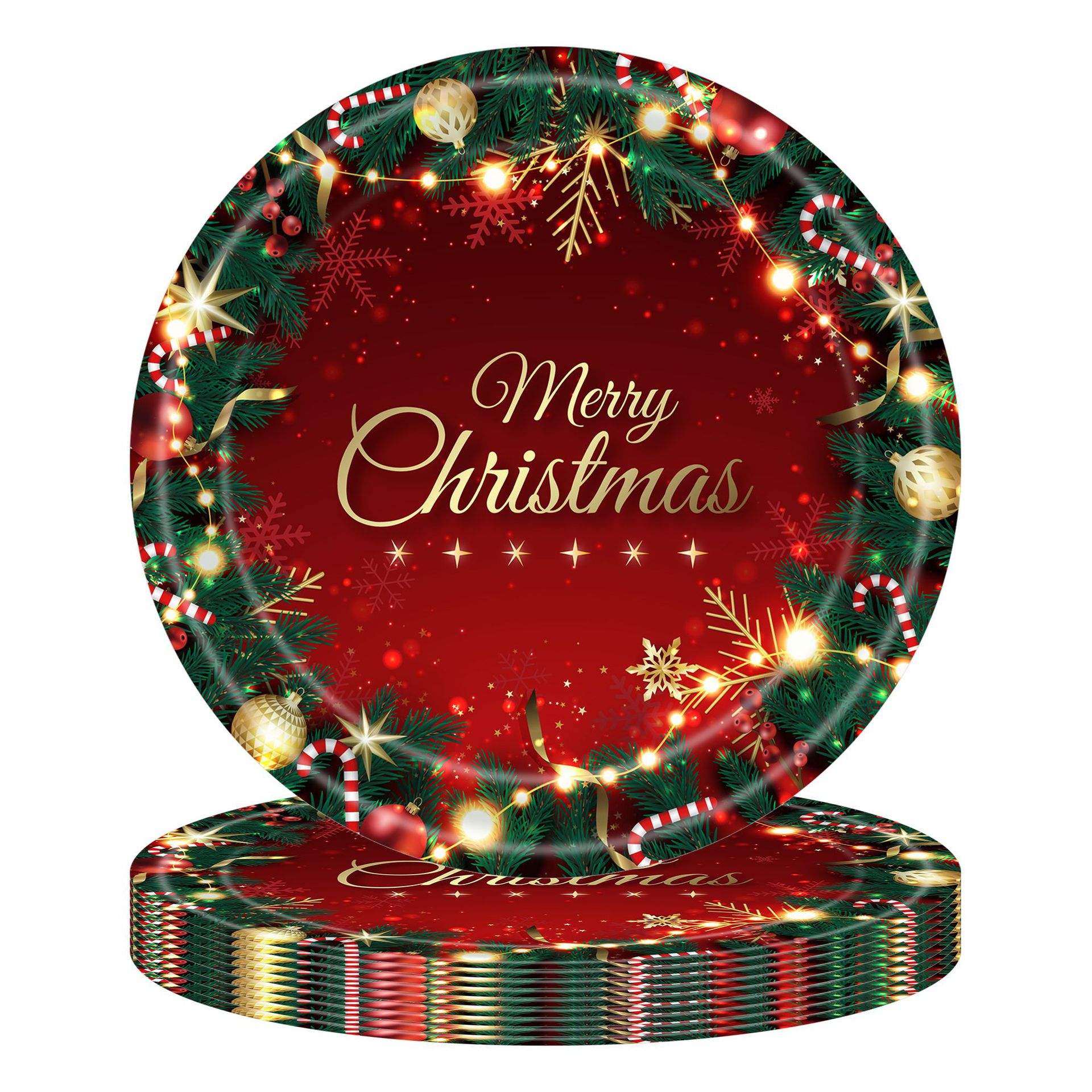 Noël rouge et vert 9 pouces 16 pièces