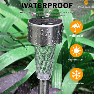 Lampe solaire extérieure étanche, lampe solaire LED en acier inoxydable pour jardin, patio, pelouse, cour et paysage - Product Image 4