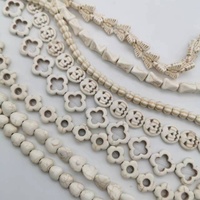 Perles en pierre beige turquoise en forme de papillons, de cœurs, de visages de citrouille et de fleurs de prunier creuses pour la fabrication de bijoux
