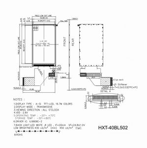 Modulo Display LCD TFT HEXING <span class=keywords><strong>3</strong></span>,97 Pollici 480x800 Alta Luminosità 400cd/m Interfaccia SPI RGB a <span class=keywords><strong>3</strong></span> Fili Retroilluminazione LED ILJ9806E-2 - Product Image 4