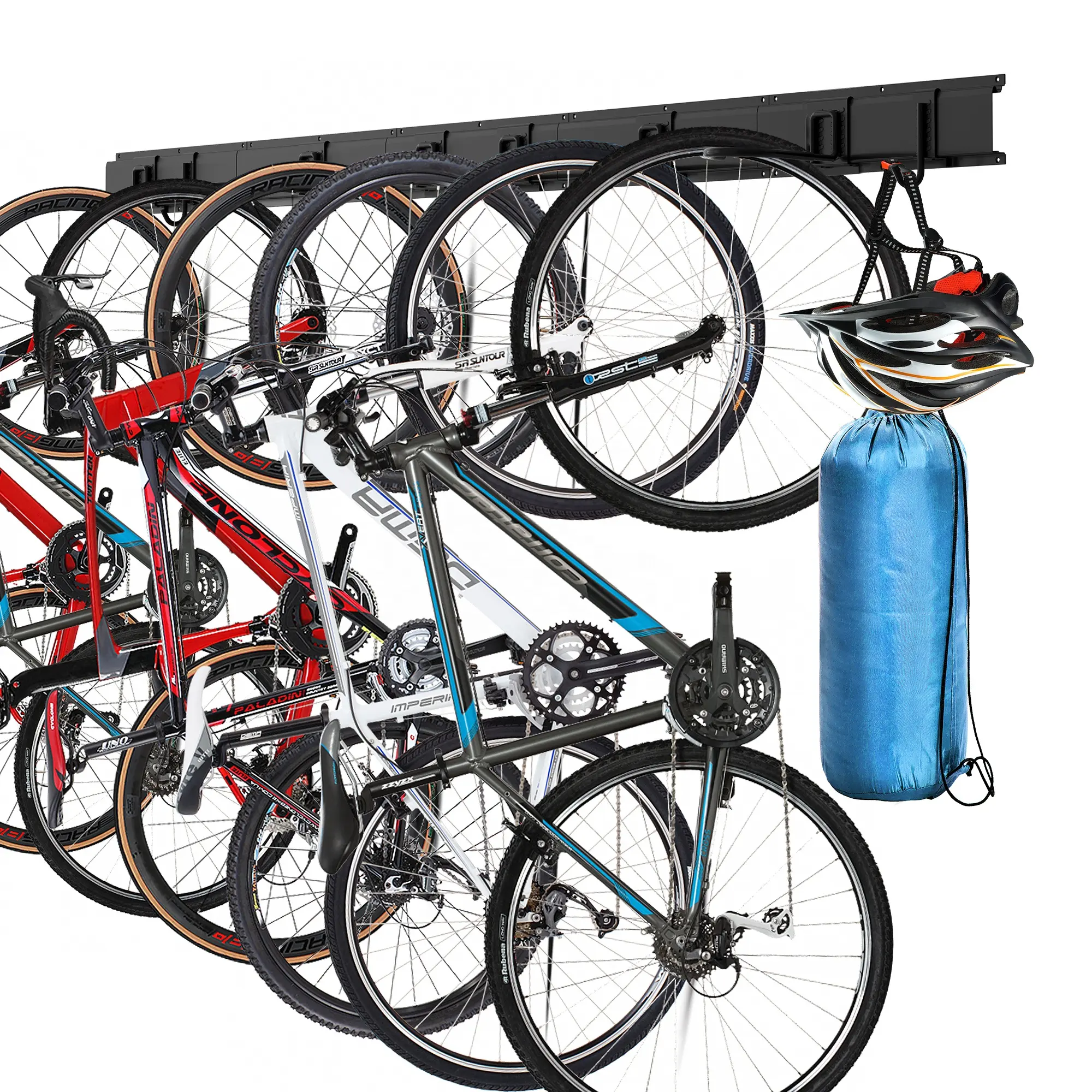 Organizador de bicicletas de GARAJE INTERIOR DE ACERO duradero, soporte de bicicleta para 6 bicicletas, colgador de montaje en pared de bicicleta de garaje, estante de almacenamiento de bicicletas