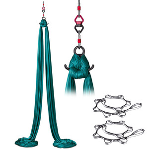 Tessuto Fitness bianco amaca Kit Yoga aereo circo acrobazie Fly Yoga Low Stretch Logo personalizzabile - Product Image 3