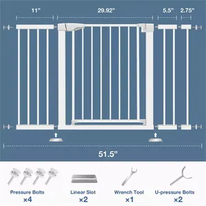 2023 Extendable Auto Close Pressure Mounted Baby Infant Toddler Child Safety Security Stair Gate ABS Portable Baby Safety Gate