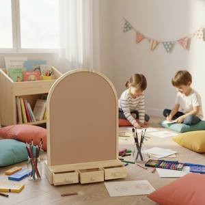 <span class=keywords><strong>Tableau</strong></span> magnétique en bois encadré style Art déco pour enfants |   <span class=keywords><strong>Tableau</strong></span> d'écriture DIY en forme d'arche pour la maternelle - Product Image 1