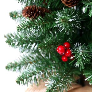 Venta al por mayor de fábrica: Mini árbol de Navidad artificial de 45 cm con conos de pino, planta de simulación para escritorio, adornos y decoraciones navideñas para oficina. - Product Image 4