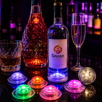 Sincen ABS Clear Dome High Brightness Custom Logo Nightclub VIP Table Alcohol Brand Event Supply Bottle Base Illuminator