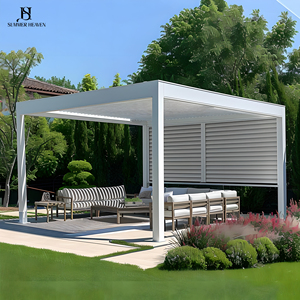 Soportes de Aluminio con Rejillas 3x3, Perfiles para Terraza Resistentes a la Lluvia, Gazebo para Exteriores, Pabellón Bioclimático, Pérgola, Construcciones de Jardín de Aluminio - Product Image 4