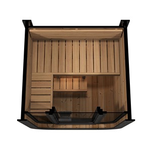 Modern 2-Person Cube Sauna Solid Spruce Wood with Electric <strong>Stove</strong> <strong>Heater</strong> for Outdoor Backyard Spa Use - Product Image 2