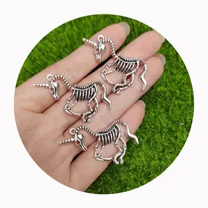 Alloy Antique Silver Color Unicorn Horse Bone Charms Pendant For Jewelry Making DIY Jewelry Findings