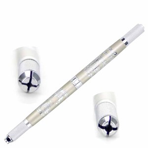 Stylo de microblading à double tête en aluminium, stylo de tatouage manuel avec lame ronde 7F - Product Image 1