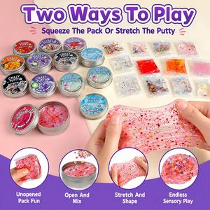 Stretchy Crystal <b>Slime</b> Putty <b>Toy</b> Soft Touchy Hand Exercise Stress Release Office Desk Novelty Premium Tin Case - Product Image 3
