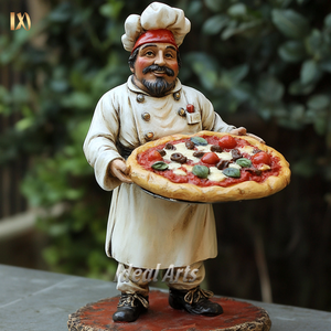 Statua dello Chef grasso per Pizza con scultura in <span class=keywords><strong>resina</strong></span> a grandezza naturale per esterni moderna in fibra di vetro - Product Image 3