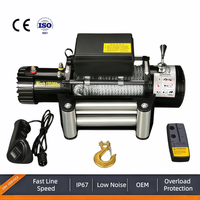Treuil électrique robuste à frein automatique DC 12V 24V, anti-saut de corde, télécommande sans fil, 5 tonnes, pour véhicule, auto-sauvetage, camion, remorque