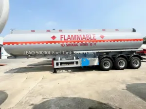 סין מפעל 45,000L דיזל דלק טנק אלומיניום שמן מכלית קרוואן פחמן פלדה דלק טנק קרוואן למחצה עם 4 אינץ ביוב כיסוי