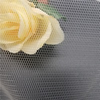 Tissu en maille de nylon blanc 21 g/m² respirant, léger (1 mm), 100 % nylon, pour robes de soirée et robes à paillettes, tissu tulle, tissu dentelle