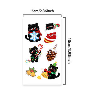 <span class=keywords><strong>ส</strong></span>ติกเกอร์แทททูประดับกลิตเตอร์แบบชั่วคราวสำหรับเทศกาลค<span class=keywords><strong>ริ</strong></span><span class=keywords><strong>ส</strong></span>ต์มา<span class=keywords><strong>ส</strong></span>รูปการ์ตูนขี้เล่นลายแมวเกล็ดหิมะกันน้ำ<span class=keywords><strong>ส</strong></span>ำหรับใบหน้าคอและแขน - Product Image 2