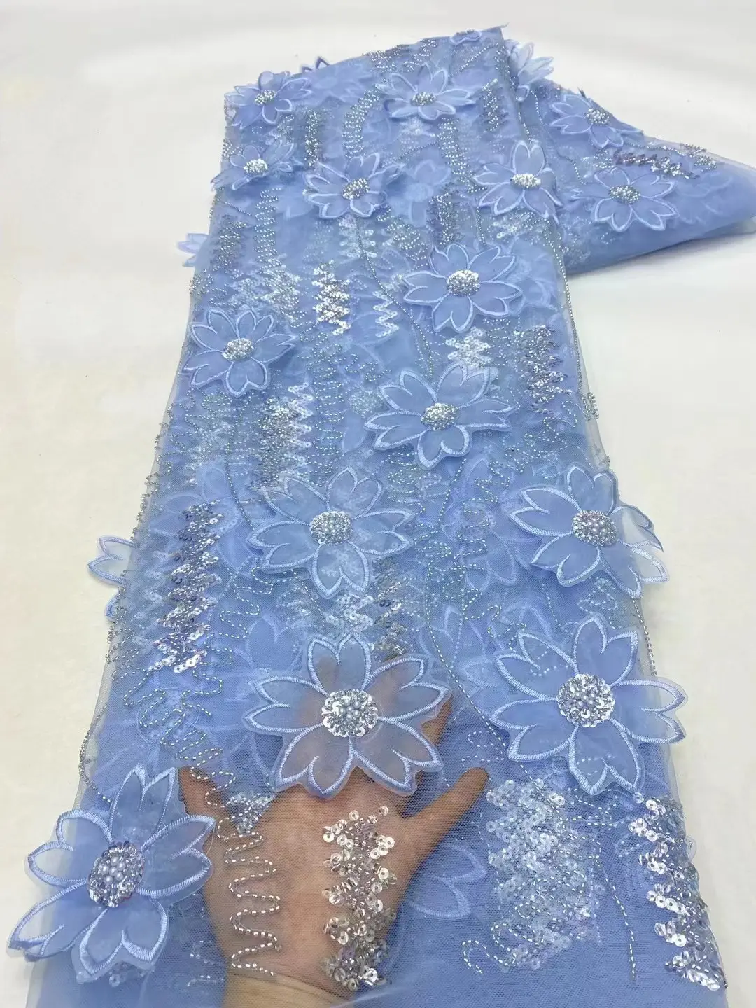 Роскошный французский тюль кружевное свадебное платье для вечеринки горячая Распродажа Chantilly кружевная ткань французское 3D цветочное кружево для вечеринки