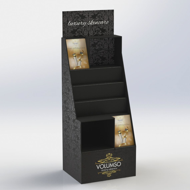 Custom logo Theme Beauty Brand Show Wooden Retail showcase Shelf Shampoo Display Stand — view 4
