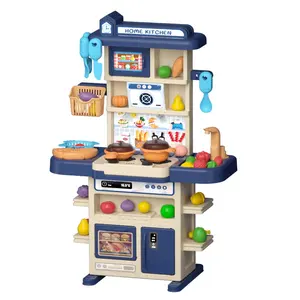 Großhandel kinder pädagogisches spielzeug mädchen-Große Simulation Esstisch Küchen geschirr Set Mädchen Kochen Kinder Bildung Spielhaus Küche Spielzeug