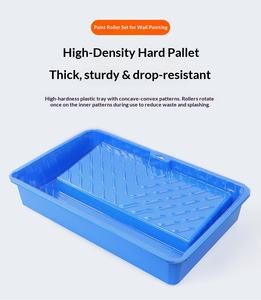 Ensemble d'outils de <span class=keywords><strong>peinture</strong></span> murale industrielle/bricolage, <span class=keywords><strong>rouleau</strong></span> de 6/9 pouces, brosse, couteau à mastic, plateau de protection en film, fabriqué en polyester et nylon durables, <span class=keywords><strong>nettoyage</strong></span> - Product Image 6