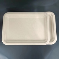 Plateau alimentaire jetable de 14 pouces plateau d'écrevisses en pulpe de canne à sucre assiette en papier compostable pour barbecue Thanksgiving