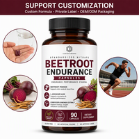 Capsules de nitrate de betterave standardisées, extrait concentré, complément alimentaire, performance sportive, vieillissement sain, adulte, sans gluten