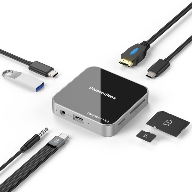 Converter Adapter Laptop PD Multiport SD TF Card Reader 8In1 USB C Type C HD HDTV 4K 60Hz Hub New Arrival 8 In 1 USB C Hub