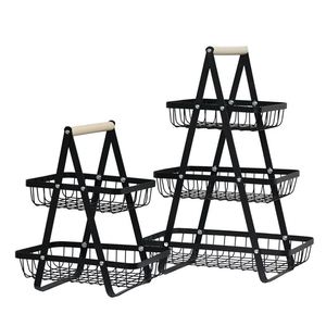 1/2/3-Tier Metal <b>Kitchen</b> <b>Storage</b> <b>Rack</b> with Handle Seasoning Bottle Organizer Cosmetic Makeup Bathroom Shelf for Vegetables - Product Image 6