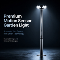 Lampe solaire LED extérieure à détecteur de mouvement IP65 de haute qualité, à économie d'énergie, avec batterie Li-Ion et boîtier en aluminium moulé sous pression pour routes