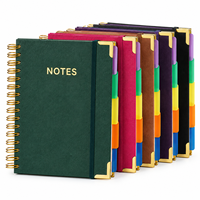 Carnet à spirale en cuir PU personnalisé, reliure piquée à cheval avec sangle élastique, bloc-notes professionnel pour le bureau et les cadeaux