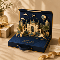 Boîte cadeau rigide 3D personnalisée, style valise de luxe, emballage en papier avec poignée, pour souvenirs et cadeaux promotionnels, directement de l'usine