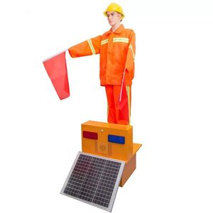 Drapeau de signalisation de sécurité robotisé à énergie solaire IP65, haute vitesse, automatisé, pour simulation de construction routière et commandement de circulation - Product Image 1