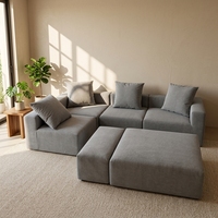 Modulares Konvertierbares Sofa-Set - Starke Schaumstoffunterstützung Rahmenloses Design. 6-Sitzer Luxuriöses Wohnzimmer- & Mall-Kompaktsofa
