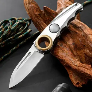 Coltello da tasca di alta qualità con anello da dito in rame